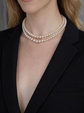 Vintage Double-Strand Faux Pearl Necklace